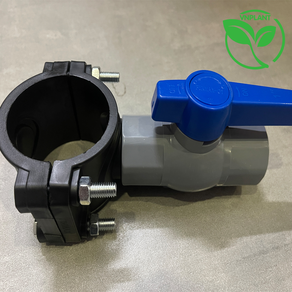 Kết hợp đai khỏi thuỷ với van khoá PVC ren trong